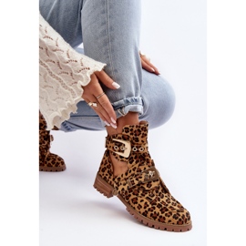 Lu Boo Bottes En Daim Avec Découpes Léopard Rock Girl brun 5