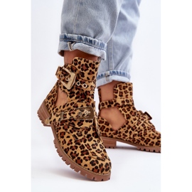 Lu Boo Bottes En Daim Avec Découpes Léopard Rock Girl brun 6