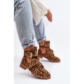 Lu Boo Bottes En Daim Avec Découpes Léopard Rock Girl brun 7