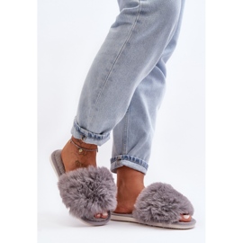 Chaussons Pour Femmes Avec Fourrure Gris Vienitta 1