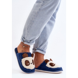 Chaussons chauds pour femmes, Priseth bleu marine 1