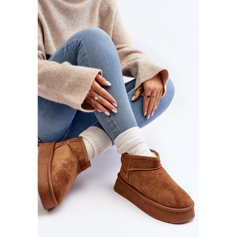 Bottes de neige à semelle épaisse pour femme Camel Caliksa brun 1