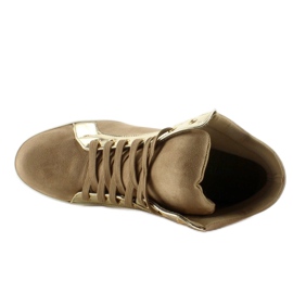 AT-0593-L Baskets en daim kaki brun jaune 4