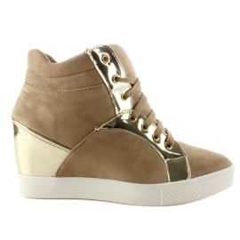 AT-0593-L Baskets en daim kaki brun jaune 6