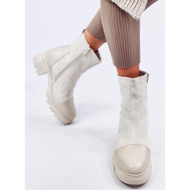 Olson Bottines à talons larges beiges 5