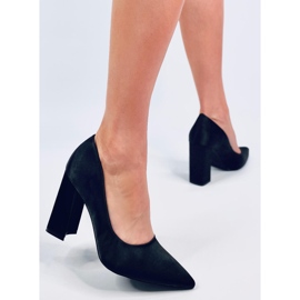Astia Escarpins à talons hauts en satin noir le noir 3