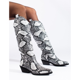 Santiags pour femme à motif Shelovet gris 1