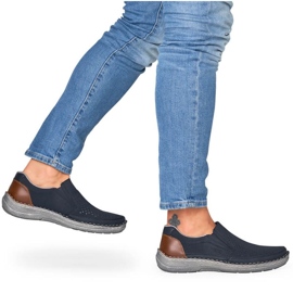 Chaussures ajourées confortables Rieker M RKR579, bleu marine 4