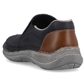 Chaussures ajourées confortables Rieker M RKR579, bleu marine 5