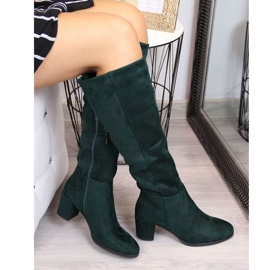 Sergio Leone W SK184D bottes à talons hauts isolées, vert 1