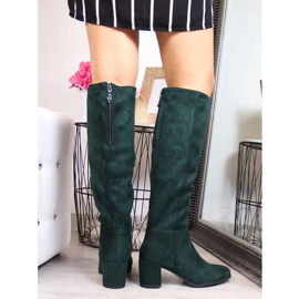 Sergio Leone W SK184D bottes à talons hauts isolées, vert 2
