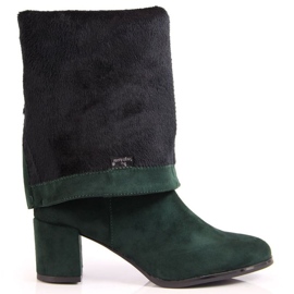 Sergio Leone W SK184D bottes à talons hauts isolées, vert 3