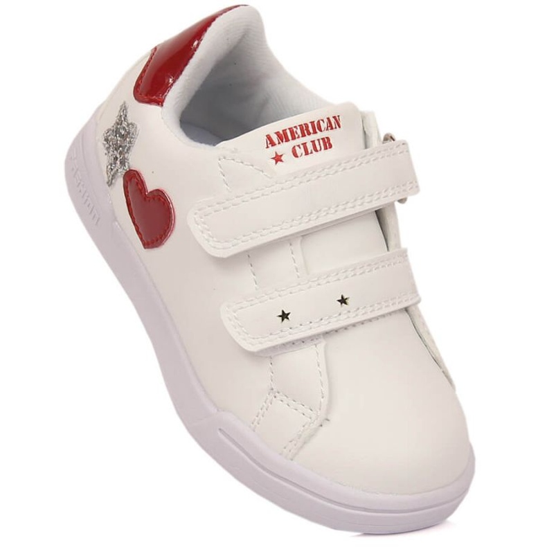 American Club Jr AM925A chaussures de sport à velcro, blanches 1 American Club Jr AM925A chaussures de sport à velcro, blanches 1