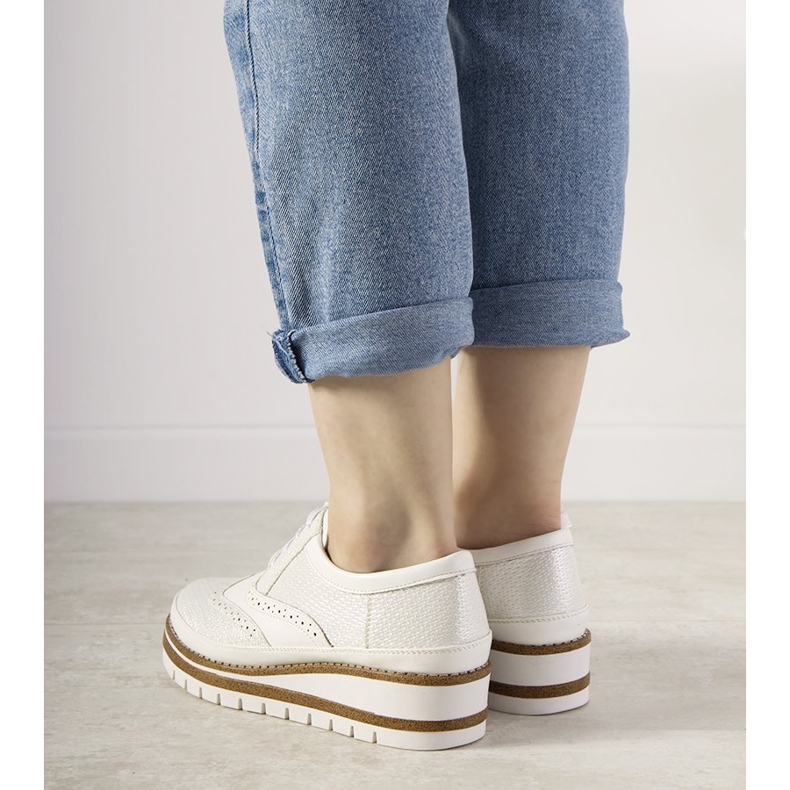 Chaussures à enfiler argentées avec clous GF-FD9 blanche 1