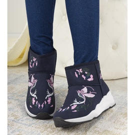 Bottes de neige bleu marine brodées Jamil 1
