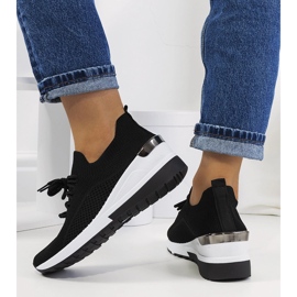Baskets noires sur le compensé Sabelia le noir 2