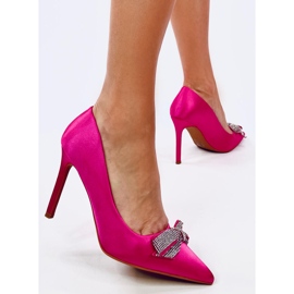 Épingles en satin avec un noeud Trini Fuchsia rose 4