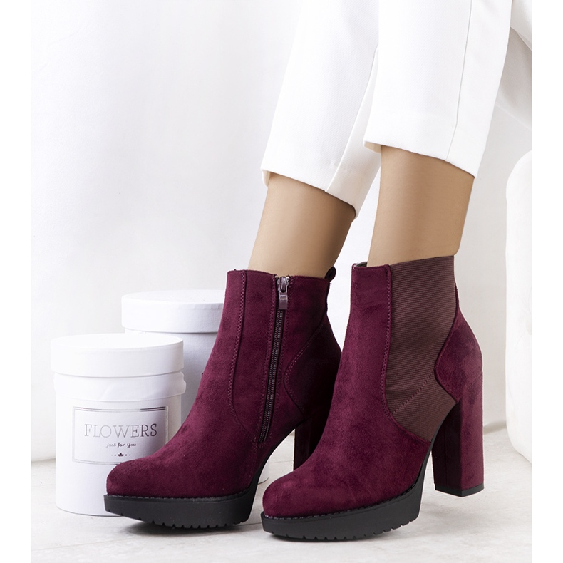 PA1 Bottines à talon bordeaux Macie multicolore 1