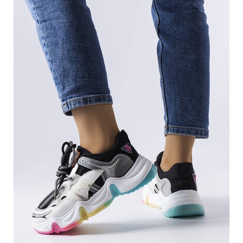 Baskets noires en mélange de matières de Grondin le noir 1