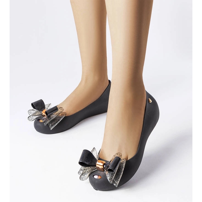 Ballerines meliski noires avec nœud Jérôme 1