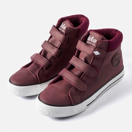 Baskets marron Lee Cooper LCJ-21-31-0614K rouge 1