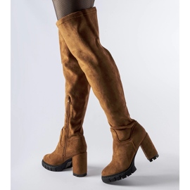 Bottes longues à talons hauts Railroad marron brun 1