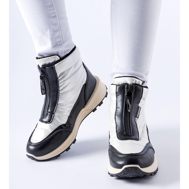 Bottes de neige isolées blanches avec fermeture éclair Ritter 2