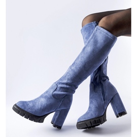 Boots bleues à talon massif Marquette 1