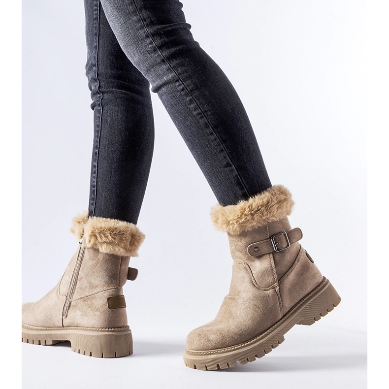 Bottes isolées marron avec fourrure d'Odetta brun 1
