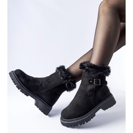 Bottes isolées noires avec fourrure Odetta le noir 2