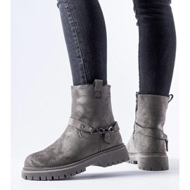 Bottines isolées grises avec chaîne Sedico 1