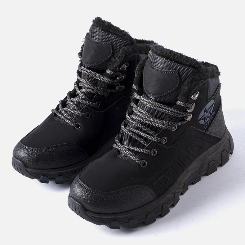 Chaussures de trekking Nurra isolées noires pour hommes 1