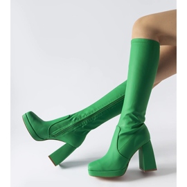Bottes à talons hauts vert mat de Sycamore 1
