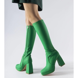 Bottes à talons hauts vert mat de Sycamore 2