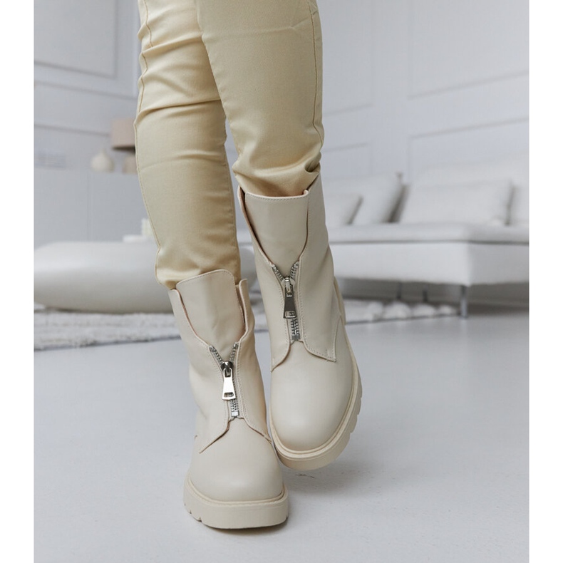 Bottes isolées beiges avec fermeture éclair d'Oakdale 1