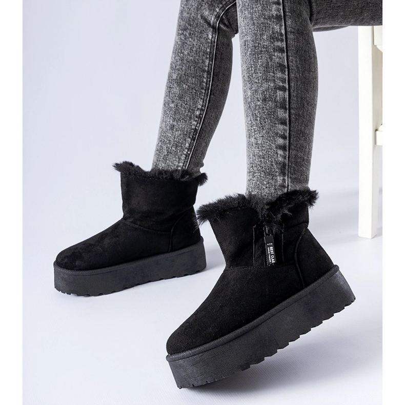 Bottes de neige noires avec plateforme Points 2