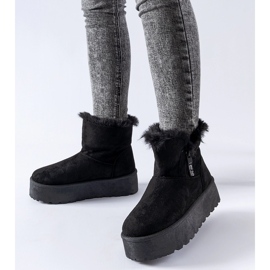 Bottes de neige noires avec plateforme Points le noir 1