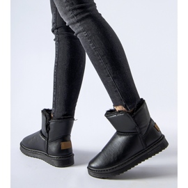 Bottes de neige isolées noires en éco-cuir Kaufman 1
