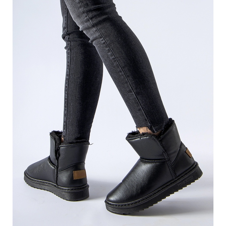 Bottes de neige isolées noires en éco-cuir Kaufman 1