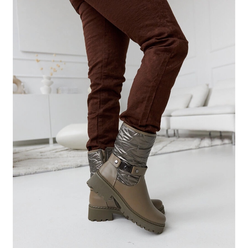 Bottines isolées vertes avec bride décorative Lido 1