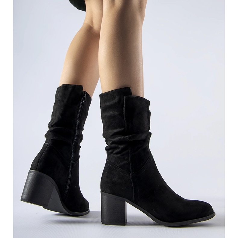 Bottes de cowboy isolées noires à talons hauts Filomena le noir 1