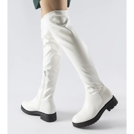 Boots longues blanches à semelle Sisson foncée 2
