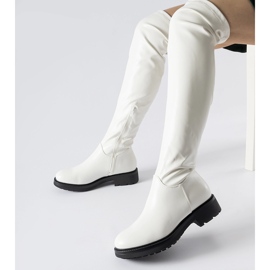 Boots longues blanches à semelle Sisson foncée 1
