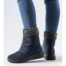 Bottes de neige compensées bleu marine de Brownton 3