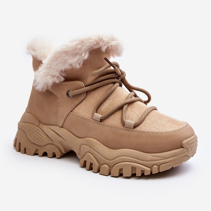 Bottines Trappeur Avec Fourrure Pour Femme, Beige Cresandi 1 Bottines Trappeur Avec Fourrure Pour Femme, Beige Cresandi 1