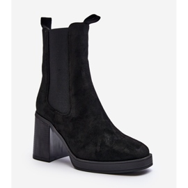 Bottes noires à talons épais Piovere pour femmes le noir 1