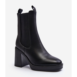 Bottes noires à talons épais Piovere pour femmes le noir 1