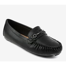 Mocassins ballerines en éco-cuir noir FM3102A 1