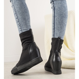 Baskets compensées noires élastiques Partida 1