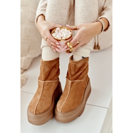 Bottines Femme En Cuir Sur Semelle Massive Camel Zazoo 3424 brun 8